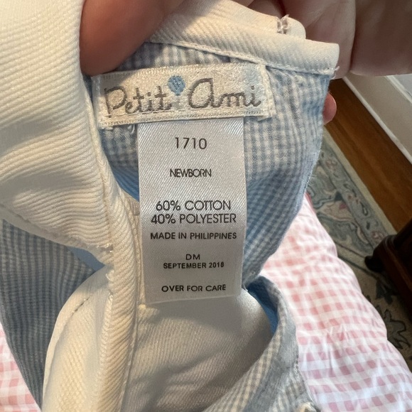 Petit Ami Blue and White Kids One Piece - Picture 5 of 5